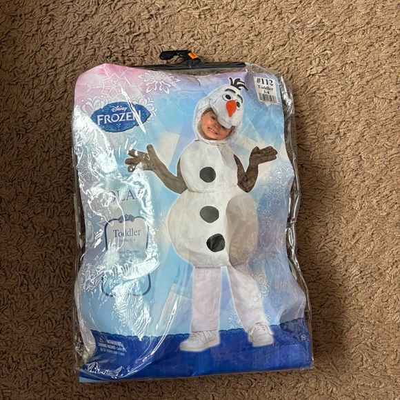 Disney Frozen Olaf Kids Costume Sz 3-4 Snowman Halloween - Picture 2 of 4
